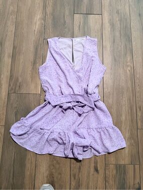 Lilac leopard Tie-Waist romper